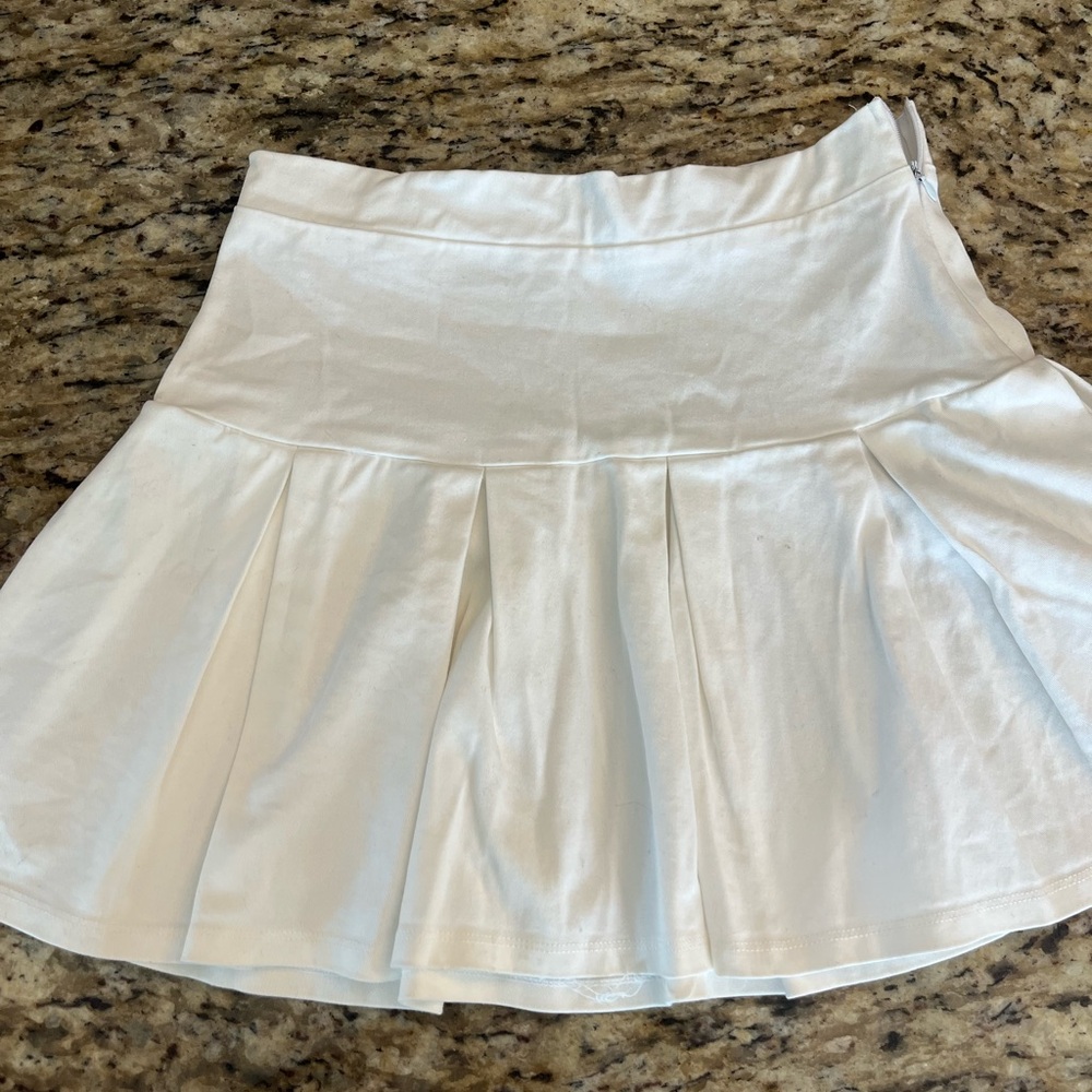 White Pleated Skirt